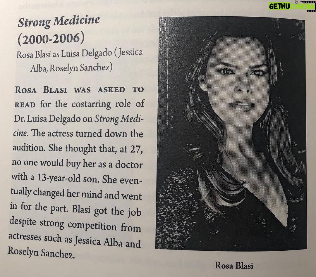 Rosa Blasi Instagram - When you find yourself in a book about “TV casting almosts”. It goes to show you that: you never know, things are meant to be, and @jessicaalba is now a billionaire so I’m pretty sure she’s not losing sleep over the Strong Medicine checks 😂