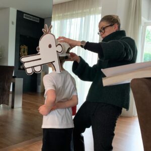 Rosamund Pike Instagram - White Tower in solidarity with parents. Battling the rule of World Book Day. #moirainesedai #wheeloftime #worldbookday