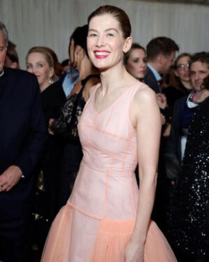 Rosamund Pike Instagram - LA DREAMING… night before the @goldenglobes . Lights of Los Angeles never fail to transfix me. A night to play in a @mollygoddard dress of dreams. We had FUN!
Styling @leithclark makeup @melaniemakeup  hair @davidebarbieri_ dress @mollygoddard jewellery @repossi shoes @jimmychoo @saltburnfilm