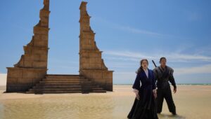 Rosamund Pike Instagram - Some love for the incredible privilege of playing Moiraine Damodred in @thewheeloftime . @rafejudkins changed the arc of Moiraine’s journey in the novels to explore the humanity underneath the Aes Sedai. What happens when someone with a cause for which they are prepared to die loses their greatest weapon in the fight? In this case : access to the One Power. We see through Season 2 Moiraine’s vulnerability, her pride, her refusal to trust. We also see the extent of her bravery. Episode 8 of Season 2 explores the feeling when accesss to the power is restored, and we see the intoxicating rush of channelling again; we also see an apology made to the person who withstood every attempt to push them away, and selflessly worked to solve the mystery @danielhenney as #lanmandragoran . @sharon_gilham_costume_design came up with a stunning final outfit for Moiraine, with a beautiful nod to the shoulders of her iconic bolero in Season 1, this time worked in lace on a beautiful blouse by @karenbob73 . This costume gave me the fluidity of movement I needed for this final epic channelling moment, and felt pure Aes Sedai.  Everything Moiraine has is pushed to the limit in her fight to stop the Dragon being shielded by the Seanchan Army and turned to the dark
. “I see my death in every day, as you do. How could I not with the task we have followed these years? Now with everything coming to a head, I must see it as even more possible. “