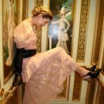Rosamund Pike Instagram - You know when you just don’t want to be disturbed and you’re supposed to go to a party @erdem @leithclark @amanda.grossman @davidebarbieri_ @debeersofficial