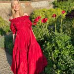 Rosamund Pike Instagram – Poppy dress for the wedding of a Poppy
