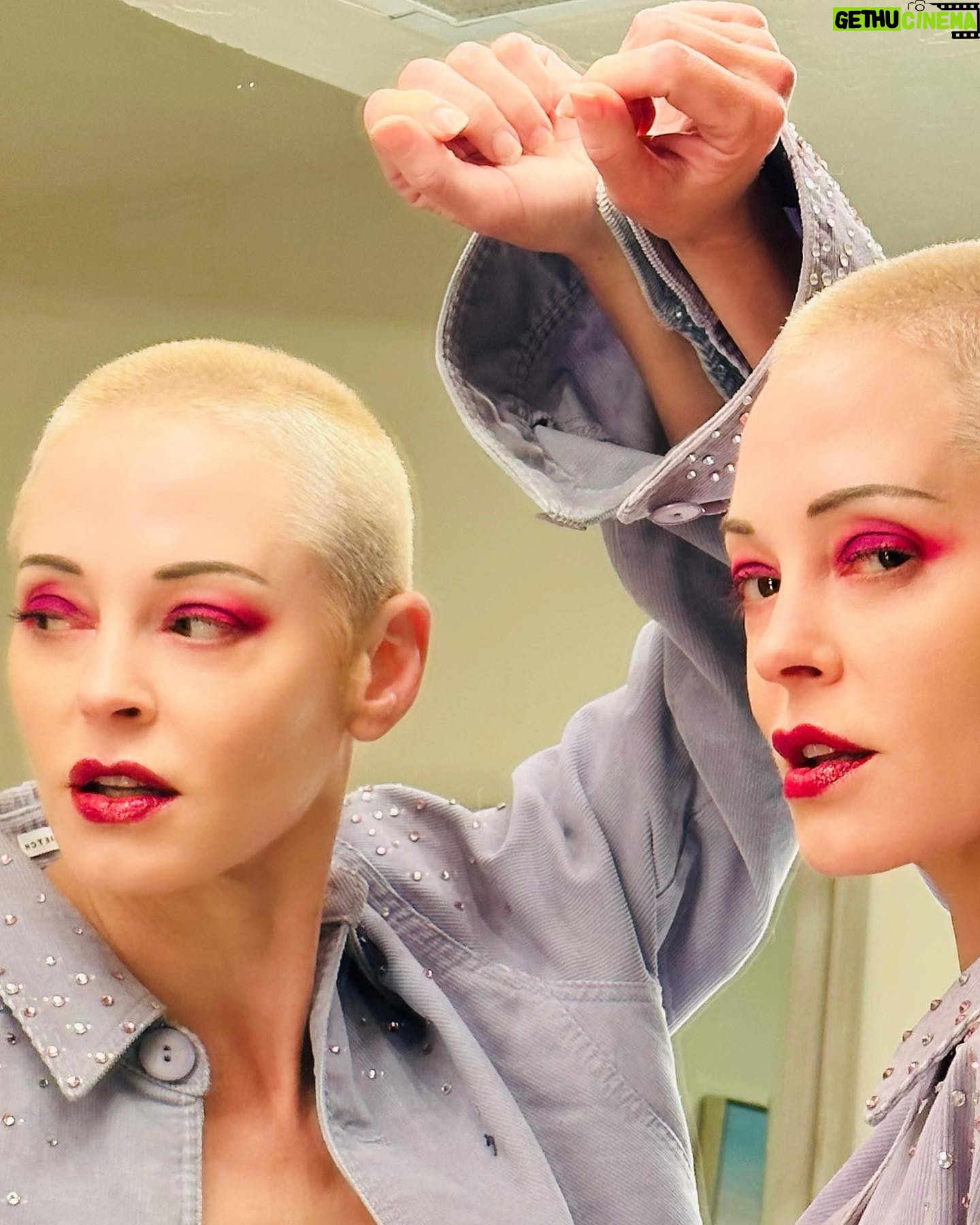Rose McGowan Instagram - Mirror in the bathroom please don’t speak the door is locked just you and me.