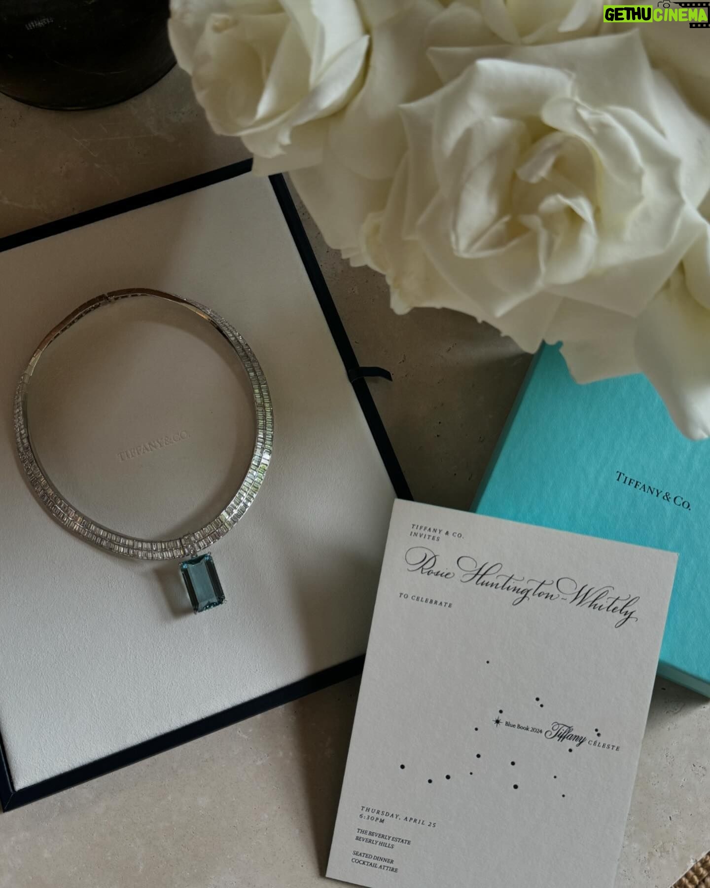 Rosie Huntington-Whiteley Instagram - #AD 🩵 @tiffanyandco #tiffanybluebook #tiffanyhighjewelry