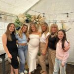 Rosie McClelland Instagram - The cutest baby shower for my Auntie @phoeleyland thank you @plumeoffeathers_ for this amazing set up & food! Watch our full Vlog on YouTube now (link in bio) 🩵 #family #baby