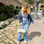 Rosie McClelland Instagram - Denim on denim 🩵🌴 #la #travel thank you @langhampasadena for hosting us x