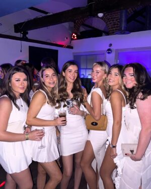 Rosie McClelland Instagram - White Outfit Party 🤍 Watch full YouTube video now (link in bio) #party