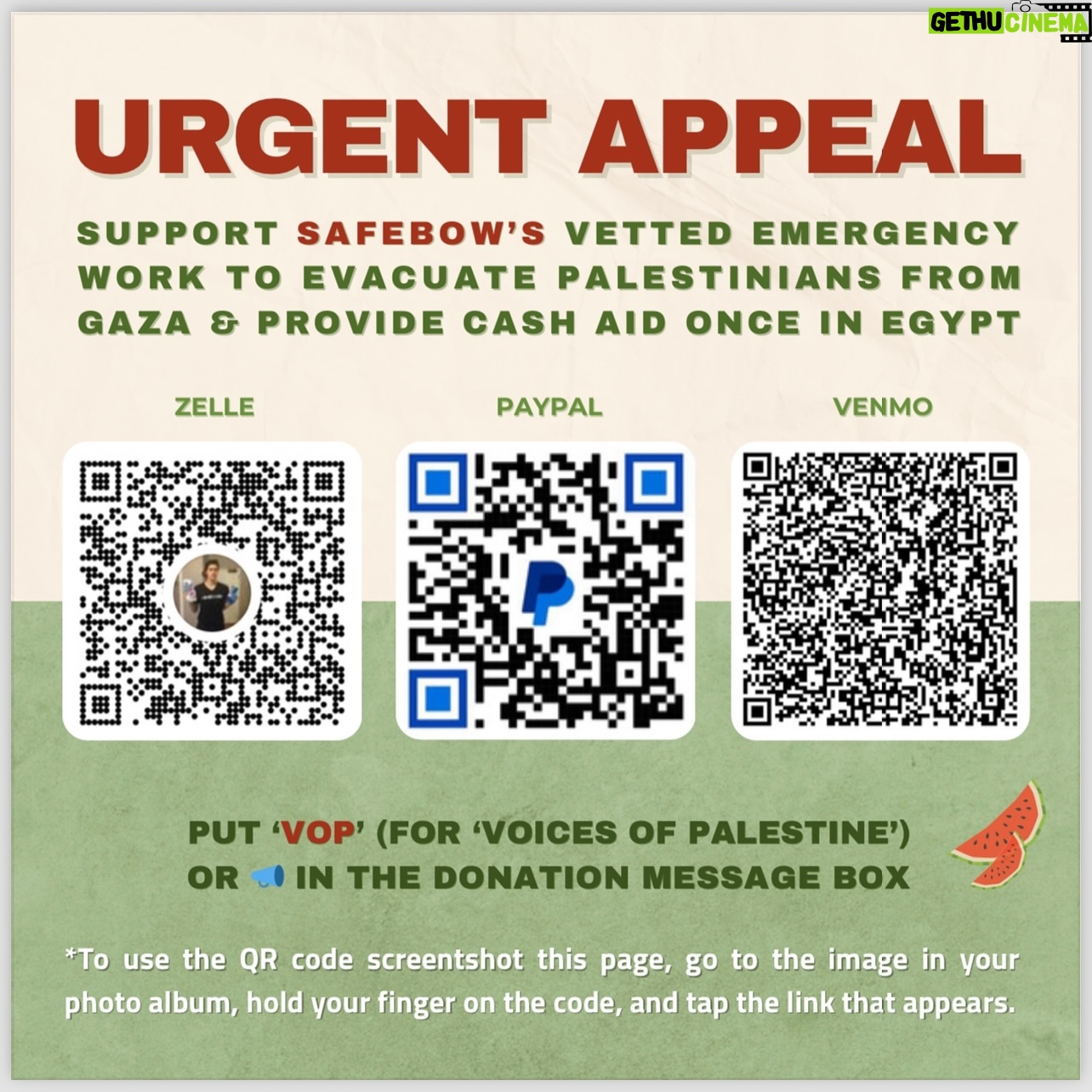 Rowan Blanchard Instagram - Support @the.safebow.collective’s vetted emergency work to evacuate Palestinians from Gaza & provide cash aid once in Egypt.
