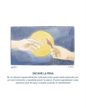 Rozalén Instagram - Sácame la pena. Llévame a bailar 
❤️💃🏻❤️

“A pesar del invierno helado y las almas rotas
Aunque el mundo golpee con fuerza al caminar
Aceptando que camina cerca la tristeza
Sácame la pena, llévame a bailar.

Porque siempre habrá quien me entregue su amor
Siempre hay una razón por la que brindar
Esa nueva ilusión a la que poderse aferrar
Sácame la pena, llévame a bailar.

Invoco a todas las diosas que me protegen
Que llenen de hermosas flores el ritual.

Sácame la pena, llévame a bailar
Mueve mis caderas al suave golpe de tu compás
Sácame la pena, llévame a bailar
A colmar de risas y dulces cantos la realidad.

A pesar de la cicatriz de todas mis guerras
Aunque pierda a menudo la fe en la humanidad
Mientras brille una luz mantengo la puerta abierta
Sácame la pena, llévame a bailar.

Porque tengo en mis ojos el don de ver más allá
Y mi voz guarda la fuerza del viento y el mar
Pisan fuertes mis piernas, soportan el temporal
Sácame la pena, llévame a bailar.

Que expulse todos los diablos de mi cabeza
Y acabe siempre triunfando la verdad“