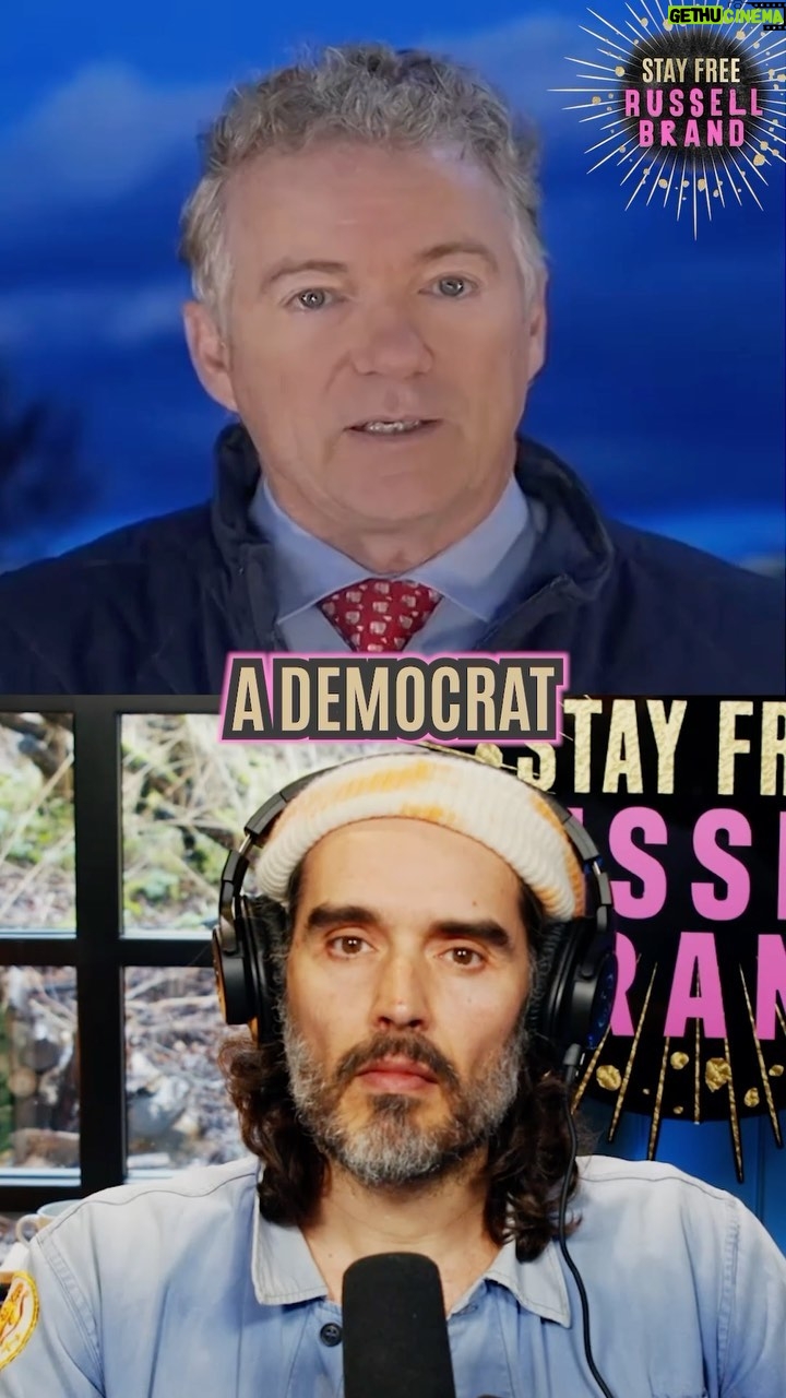 Russell Brand Instagram - “I would NEVER in my wildest dreams think that I could shut a democrat down or somebody I disagreed with - because I believe in FREEDOM OF SPEECH” 🎙️ @drrandpaul on Stay Free #politics #news #usa