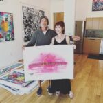 Ruth Connell Instagram - A windy day in Venice! With some divine conversations @tiffanylonsdale Some vibrant art, which will keep the inspiration firing, then found us @marknarensartist 🩷