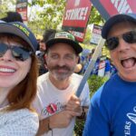 Ruth Connell Instagram - Friends who strike together…. @robenedict @jacktruffaut @dionnegipson #wgastrong @sagaftra ❤️