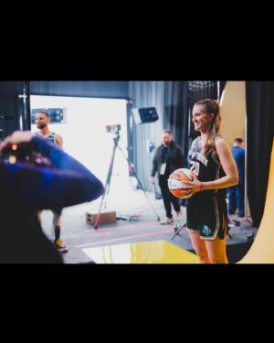 Sabrina Ionescu Instagram - History was made! 
Being able to compete alongside my friend, mentor, and one of my idols @stephencurry30 will be a moment I’ll never forget🙏🏼 
Blessed to continue to grow the game and inspire!