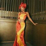 Saffron Hocking Instagram – The SENSATIONAL @ahluwalia made me this custom piece which is so special to my heart for the @serpentineuk party. Made with Saffron coloured materials, which are also the colours of my mothers tribe in Nigeria – Awka. Thank you from the bottom of my heart @priya.ahluwalia1 and your whole entire team. LOVE X 💛❤️🧡 THIS IS FOR NIGERIA 🇳🇬 

Wearing custom @ahluwalia 
Styled by @aimeecroysdill wearing @debeersofficial jewellery assisted by @pruefisher 
Makeup by @nibrasmakeup 
Hair by @joepickeringtaylor 
📸 by @_samakai 

Special thanks to @thelondoner