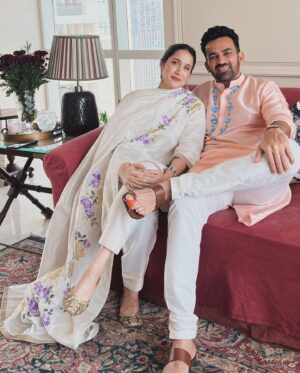 Sagarika Ghatge Instagram - Eid Mubarak from us to you all 

Outfit @akuteeindia
