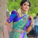 Sai Gayatri Instagram - Kambhathu ponnu🧿💚 . MUA & HD @honeylang_makeup_artist BLOUSE @tanu_designer_studio JEWELLERY @new_ideas_fashions PC @evidencemaker . #beinganu #NNK