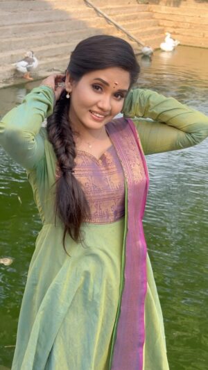 Sai Gayatri Instagram - 🌷🧿
.
Outfit stitched @tanu_designer_studio 
.
#nofilter #beinganu #nnk