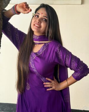 Sai Gayatri Instagram - Oodha💜🧿
.
Comfortable & great quality material Anarkalis @srisai_collestions9 
.
#anarkali #beingmyself
