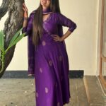 Sai Gayatri Instagram - Oodha💜🧿 . Comfortable & great quality material Anarkalis @srisai_collestions9 . #anarkali #beingmyself
