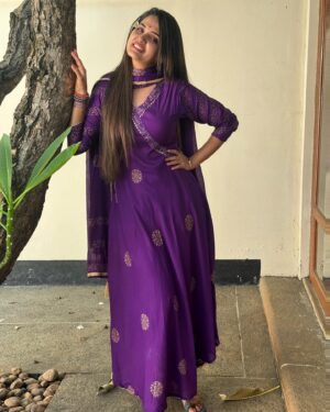 Sai Gayatri Instagram - Oodha💜🧿
.
Comfortable & great quality material Anarkalis @srisai_collestions9 
.
#anarkali #beingmyself