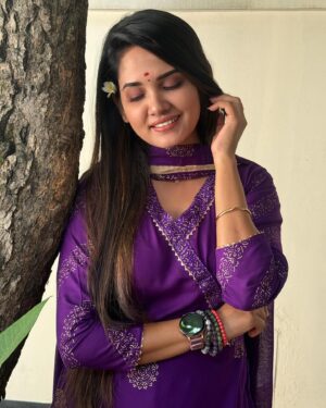 Sai Gayatri Instagram - Oodha💜🧿
.
Comfortable & great quality material Anarkalis @srisai_collestions9 
.
#anarkali #beingmyself