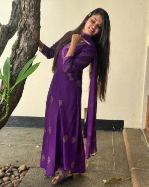 Sai Gayatri Instagram - Oodha💜🧿
.
Comfortable & great quality material Anarkalis @srisai_collestions9 
.
#anarkali #beingmyself