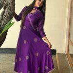 Sai Gayatri Instagram - Oodha💜🧿 . Comfortable & great quality material Anarkalis @srisai_collestions9 . #anarkali #beingmyself