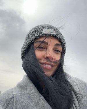 Salma Abu Deif Instagram - Matching with the sky 🥰
