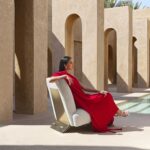 Salma Abu Deif Instagram - The latest Nomad campaign by @visionnairehomephilosophy represents more than just a lifestyle; it embodies a philosophy of inner strength and authenticity, reminding us that our unique journeys shape the beauty within” Creative Director: Eleonore Cavalli Photographer: Max Zambelli Peacock armchair: Marc Ange #Visionnairehomephilosophy