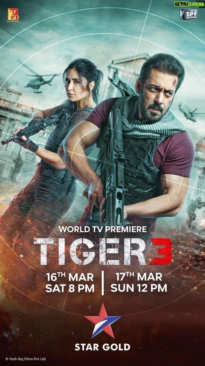 Salman Khan Instagram - Tiger aur Zoya taiyyaar hain ek naye mission ko anjaam dene… kya aap taiyyaar hain? 🔥 Watch the #WorldTVPremiere of #Tiger3 on Saturday, 16th March at 8 pm & Sunday, 17th March at 12 pm #OnlyOnStarGold @katrinakaif | @therealemraan | #ManeeshSharma | @yrf | @stargoldofficial