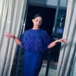 Samyuktha Instagram – Fluttering in my periwinkle dress, I’m a mischievous pixie with a penchant for playful trouble. Watch out, world! 
💙✨
Wearing @tanva_by_deepika 
@suhanipittie

 #BluePixie #NaughtyButNice