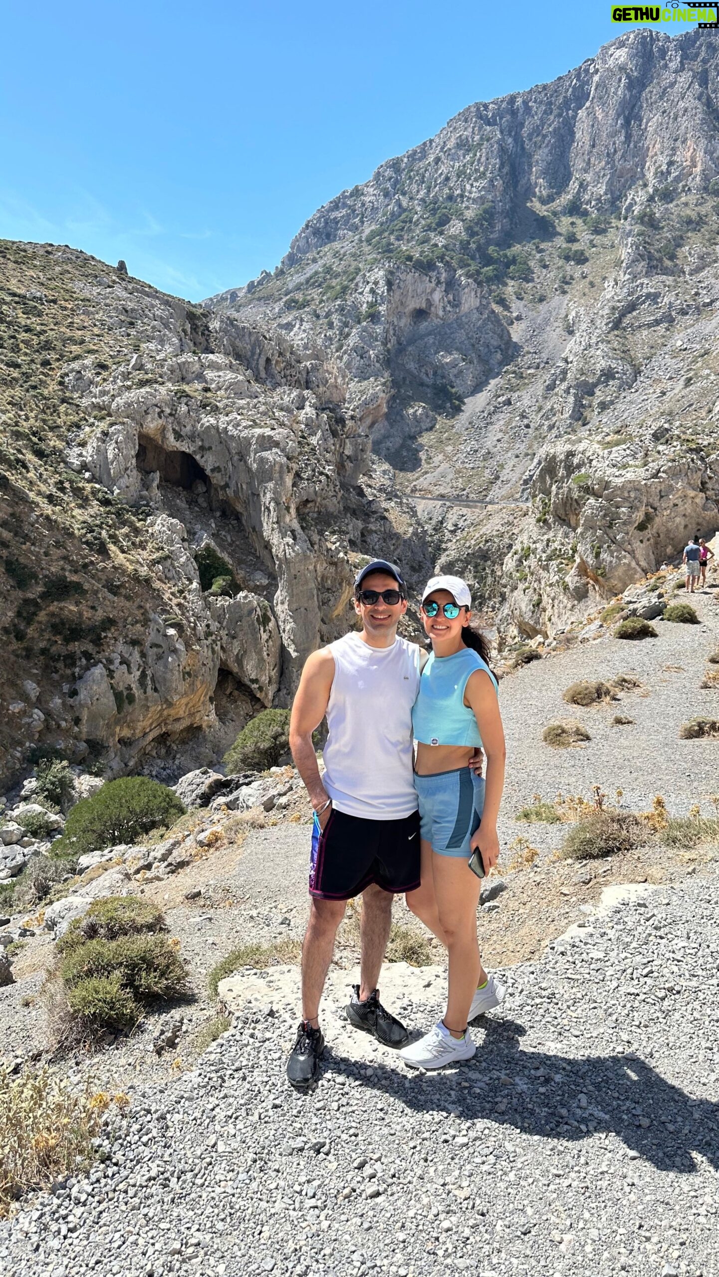Sanaya Irani Instagram - Such an exhilarating trek! 😄 Venturing into the depths of Kourtaliotiko Gorge, we would have to brave icy waters for the promise of a breathtaking waterfall. Along the way, we couldn’t help but ask fellow trekkers about the frigid conditions awaiting us below 🥶, and their warnings only fueled our curiosity. Despite our determination, the chill proved too intense to bear, and we could barely go knee deep in the freezing water. While we may have missed out on seeing the majestic waterfall firsthand, we’ll content ourselves with admiring it virtually for now! 😂😂 #gorgeadventures #chillydip