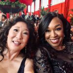 Sandra Oh Instagram – What a fun night @vanityfair l!!
Hanging with @shondarhimes @quintab #tantoocardinal & #NTS93 @thomsonkristen 🩵🩷💚 Thank you! @radhikajones @msjordanjohnson @allanface @dereksyuen @naeemkhannyc @brionyraymondnewyork @larroude @judithleiberny @stjohn @laurabasci @markseliger