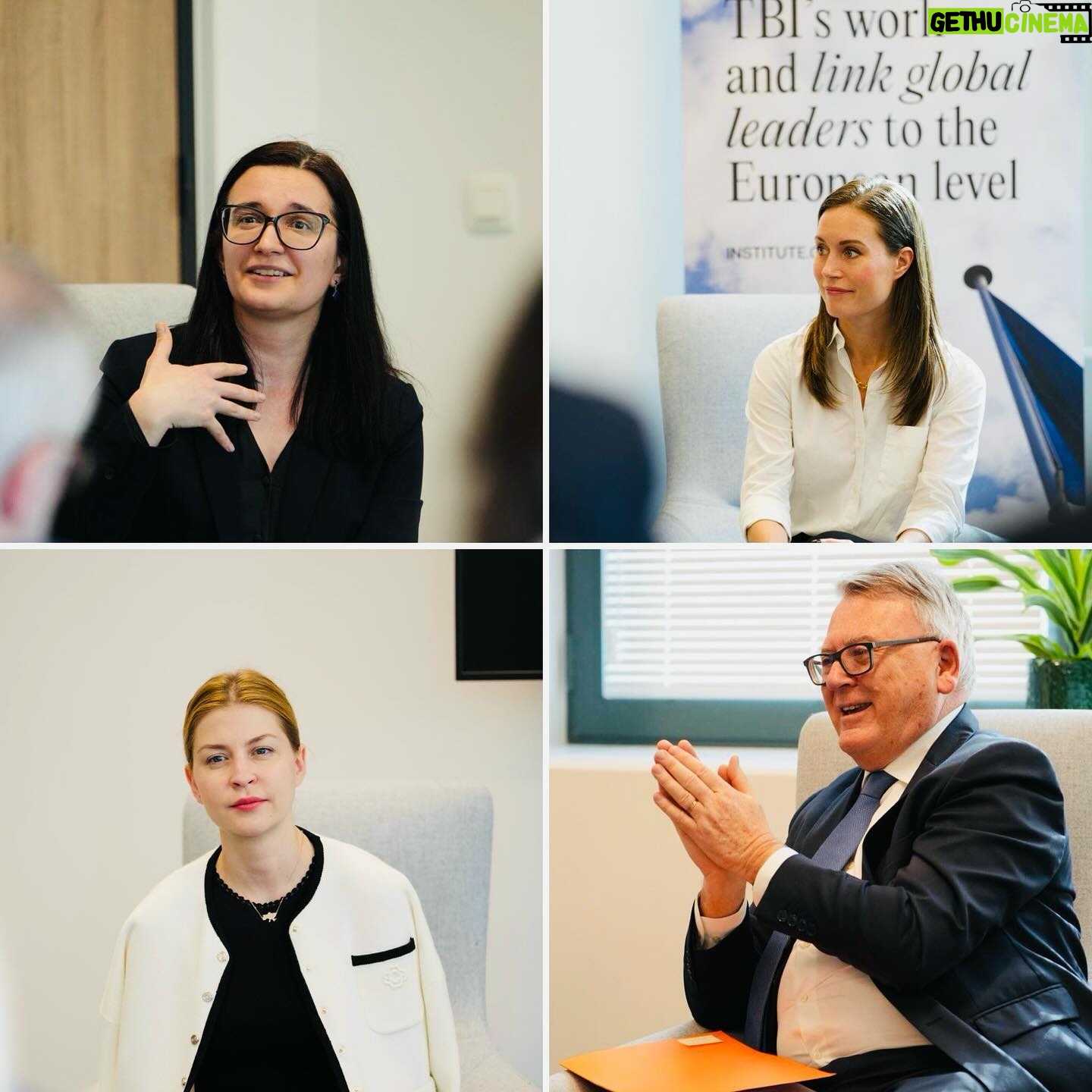 Sanna Marin Instagram - Full days of meetings and insightful discussions in Brussels 🇪🇺 Prime Minister of Belgium 🇧🇪 @alexanderdecroo, President of the @eucouncil @CharlesMichel, Vice President of the @europeancommission Věra Jourová, European Commissioner for International Partnerships @juttaurpilainen, Commissioner for Neighbourhood and Enlargement Olivér Várhelyi, Commissioner for Health and Food Safety @skyriakides as well as Commissioner for Financial Services, Financial Stability and Capital Markets Union @mcguinnesseu as well as many other great professionals. 🇪🇺 Also thank you @institutegc Brussels for organizing a full house discussion on the European future of #Ukraine and #Moldova with Deputy Prime Minister for European and Euro-Atlantic Integration of Ukraine Olha Stefanishyna @olhastefanishyna, Deputy Prime Minister for European Integration Cristina Gherasimov, and EU Commissioner for Jobs and Social Rights, @pes_eu Common Candidate Nicolas Schmit. The question of enlargement is now being discussed under very unique geopolitical circumstances - different than ever before. Ukrainian & Moldovian proggress on the path of EU integration is fundamentally linked to the broader question European values and security. This is why it’s crucial for Europe to articulate a clear positioning: aggressive actions will only lead to the citizens of Ukraine and Moldova choosing the European way: collective commitment to peace, stability, international norms, and the sovereignty of nations to determine their paths. 🇪🇺🇺🇦🇲🇩
