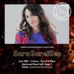 Sara Bareilles Instagram – Heading up the #PreserveRockwood Beneft Concert Series is @sarabareilles with two shows on June 30th. 

Update: SOLD OUT

See Sara on Rockwood Stage 2 where she played one of her first career shows in 2007. 

She will also be hosting Happy Hour with Sara B, where you can join her at Rockwood for cocktails and conversation before the show! 

Tickets are selling quickly and available at preserverockwood.com