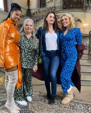 Sara Bareilles Instagram - There’s so much to say about why I love this show- but my friends @pellpix and @busyphilipps posted today and so it made me want to post. What can I say? I’m part lemming. (So cute) also I love @reneeelisegoldsberry and @scardinoandsons and @kimmygatewood for being the best best most fun. 
Sorry you’re not pictured unless you are? I didn’t take that much time making this post. 
Here are some photos. 
1. Me 
2. Me
3.Me
4. Probably me I don’t remember what the order is
5. Maybe a group shot or just me 
6. See above 
7. Me again? 
8. A poem 
9. I don’t remember and I’m too lazy to figure out how to stay organized 
10. @ingridmichaelson and me. ( I know this one!)
