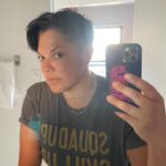 Sara Ramirez Instagram - Today is International Transgender Day of Visibility. #ITDOV #TDOV . Understanding ourselves takes time, everyone’s journey looks different, and that’s ok! Sometimes blossoming our authentic selves is an incremental process that may not give us clarity until we’re in our 30s or 40s, like me. And that’s ok too! . I am blessed to be here another day. Grateful to my loved ones and community for making me feel seen/held/heard, for affirming my own right to healing, joy, respect to my dignity, to be loved. I am a real person. In this post are pics of some meaningful times in my life that capture what I’m sitting with today. . To trans community of all ages: Please know that what many of us in the public eye post is just a post. It cannot possibly encapsulate all of who we are or what each of our lives are about. Queer and trans people are not a monolith. You be you. Stay true to who you are and who you are evolving into. There are many people fighting for our present and future, many ancestors and transcestors who paved the way so we could show up. We need you. I need you. I love you. . . Pic 1: Sara selfie wearing a grey tshirt with taupe font that reads “Squad up, skill up, slay” from @ignitekindred ,cell has a sticker from @familiatqlm that reads “No Pride in Detention”, they are thinking about how powerful our existence as trans people is. . . Pic 2: Sara in Mazatlan, Mexico at around 5 years old, in a white bunny costume and carrot. I know. . Pic 3: Sara and @dercarler taking a selfie in nature smiling because the sister/sibling love is real. . Pic 4: Sara between @trudy0nduty and bff Cray Cray outside of the NYC launch party for Revolution is Love, excited to be with community. . Pic 5: selfie of @trudy0nduty hugging Sara while looking into camera as if to say “fuck around and find out, bitches. I love Sara.” . Pic 6: Sara w/tgnc community @cmoneverybodybk freeing ourselves to @mariquitas.band . Pic 7 &8: pics of Sara from Out mag where they are in their trans power. . Pic 9: Sara in Bday joy . Pic 10: Sara in blue mask & beanie w/grounded smile, giving✌🏽and practicing hope. 😘 . If you’re open to it pls donate to: @forthegworls @blacktransliberation