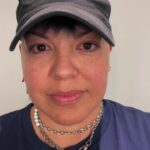 Sara Ramirez Instagram - When you can’t say it, sing it. Me, sober af, eyes strained from being on my devices too often, singing into the camera: “If you trust in your soul, keep your eyes on the goal. Then the prize, you won’t fail. That’s your grail. That’s your grail.” , then “CEASEFIRE NOW.” . . I’m wearing a black ballcap with an X= sign on it, blue hair, several necklaces and a blue shirt.