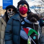 Sara Ramirez Instagram - None of us are free until all of us are free. 🍉 . . First pic by @madisonswart of me, @trudy0nduty and Mio in D.C. at the March for Gaza on Jan 13th, 2023. We are masked with winter coats on, and I am carrying Mio in a pet backpack on my front with a Palestinian flag hanging off it. We are against Islamophobia, anti-semitism, and genocide. We are against the U.S. government funding these horrific dehumanizing atrocities and we felt it necessary to show up with our queer, non-binary and trans community, which included trans Egyptian Palestinians. Lgbtqia2s community exists worldwide and will not be forgotten. Some like to pass around this tired narrative that we have no business advocating for Palestinian lives because they say that if we were in Gaza a certain kind of violence would be perpetrated on us that wouldn’t in the U.S. Well, Im feeling for those folks and their projections. I’m also here to remind them that here in the U.S. LGBTQIA2S people are still being murdered and discriminated against for being queer - in particular Black, Brown and Indigenous trans and non-binary communities. The point of including us in all spaces is to remind everyone that none of us are free until all of us are free. Humans have a history of violence throughout the world- this is nothing new. And liberation is for ALL OF US. So get used to us being present and accounted for. We matter, whether we’re in the U.S., the Congo, Sudan, Puerto Rico, Haiti, Hawaii or Gaza. And I am sending you all love, no matter how deeply you are hurting. . . . Second pic is by @dj_lehrhaupt of the back of a pair of sneakers that say Free Palestine on the backs of the heels.