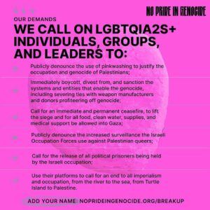 Sara Ramirez Instagram - ♥️Repost from @noprideingenocide_
•
This Valentine’s Day, join us at @noprideingenocide_ to demand that queer and trans orgs like @glaad, @glsen, @humanrightscampaign, @pflag, and @trevorproject break up with genocide and support the fight for Palestinian Liberation. Scroll ➡️ for our demands and to pick out which Valentine’s Day message you want to send!

Learn more and sign the petition: noprideingenocide.org/breakup

No Pride in Genocide is a collective of queer and trans anti-zionist Palestinians, Arab/SWANA folks, Jews, and allies fighting for a liberated Palestine.

#noprideingenocide #fromtherivertothesea #freepalestine #freefreepalestine #freegaza #palestine #gaza #willyoufreemypalestine #breakupwithgenocide #queersforpalestine #transforpalestine #standwithpalestine #freedomforpalestine #ceasefirenow🇵🇸 #permanentceasefirenow #queer #trans #dcqueer #queercommunity #pinkwashing #noprideinapartheid #dc #dccommunity