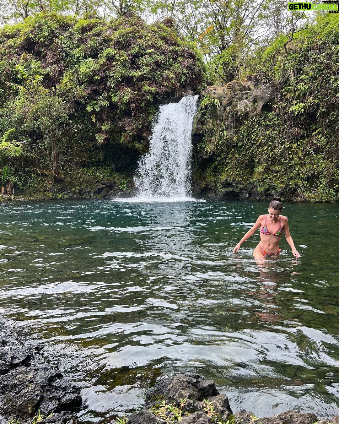 Sara Waisglass Instagram - anyone know a good song about a waterfall? Maui Hawaii