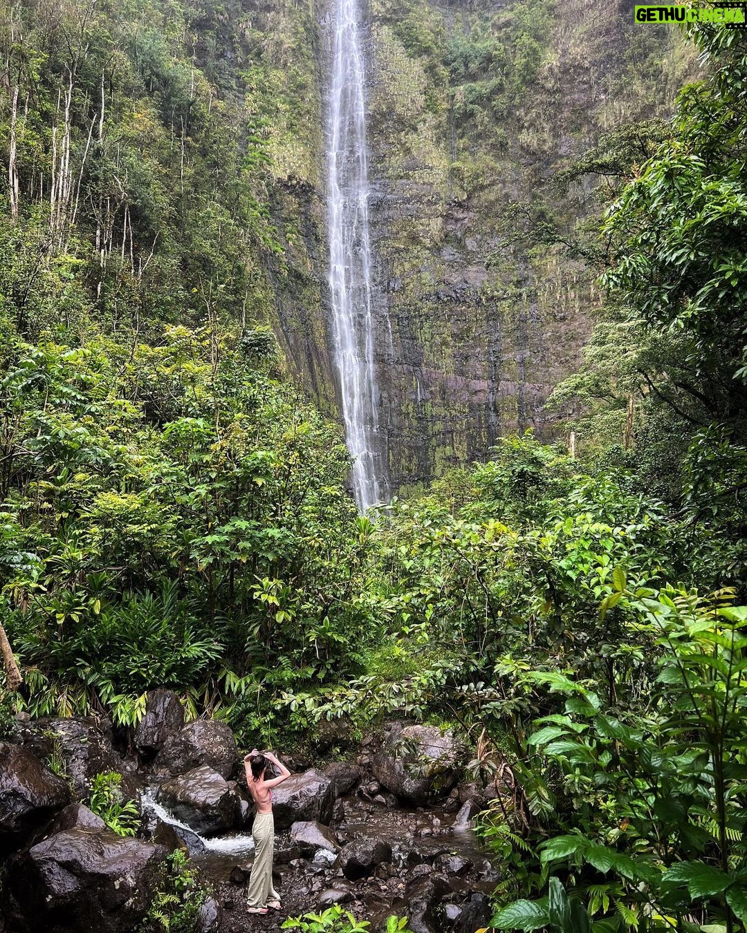 Sara Waisglass Instagram - anyone know a good song about a waterfall? Maui Hawaii