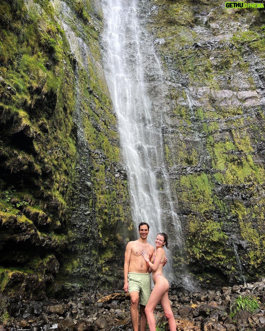 Sara Waisglass Instagram - anyone know a good song about a waterfall? Maui Hawaii