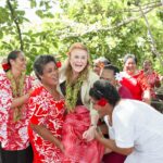 Sarah Ferguson Instagram - Beautiful Samoa, thank you for having me! I am very appreciative of the Poutasi Women’s Committee who welcomed me with open arms into their village and their church. Being able to experience a beautiful FiaFia @sinaleireefresort and getting to know some of the local customs and traditions was an honour. And thank you to @taumeasinaislandresortsamoa for your commitment to coral regeneration. Faafatai Samoa and see you again soon 🌸 - Photo: @msmedia.samoa