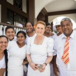 Sarah Ferguson Instagram - Beautiful Samoa, thank you for having me! I am very appreciative of the Poutasi Women’s Committee who welcomed me with open arms into their village and their church. Being able to experience a beautiful FiaFia @sinaleireefresort and getting to know some of the local customs and traditions was an honour. And thank you to @taumeasinaislandresortsamoa for your commitment to coral regeneration. Faafatai Samoa and see you again soon 🌸 - Photo: @msmedia.samoa