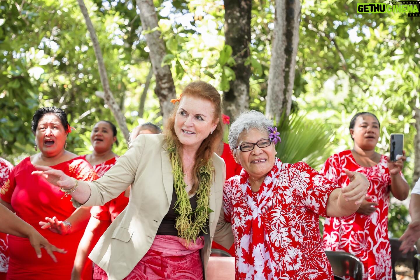 Sarah Ferguson Instagram - Beautiful Samoa, thank you for having me! I am very appreciative of the Poutasi Women’s Committee who welcomed me with open arms into their village and their church. Being able to experience a beautiful FiaFia @sinaleireefresort and getting to know some of the local customs and traditions was an honour. And thank you to @taumeasinaislandresortsamoa for your commitment to coral regeneration. Faafatai Samoa and see you again soon 🌸 - Photo: @msmedia.samoa
