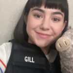 Sarah Gilman Instagram - only 3 weeks until the new season of CSI: Vegas and, as per usual, Penny’s sweater game is unrivaled 😤