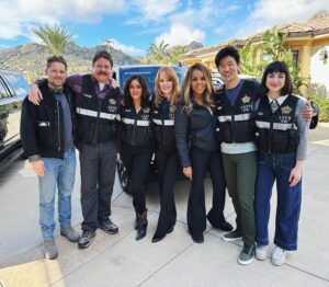 Sarah Gilman Instagram - so grateful and excited to be back on set with our csi: vegas family. season 3, here we come! 💍

new season, new episodes premiere February 18 on @cbstv  and @paramountplus