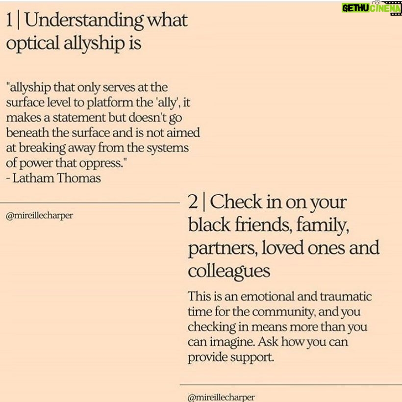 Sarah Levy Instagram - I found this extremely helpful. There is so much information out there on how to help and it can be difficult to figure out a plan of attack. Be supportive, stay loud, donate if and when you can. Demand change. I am here to fight the fight.