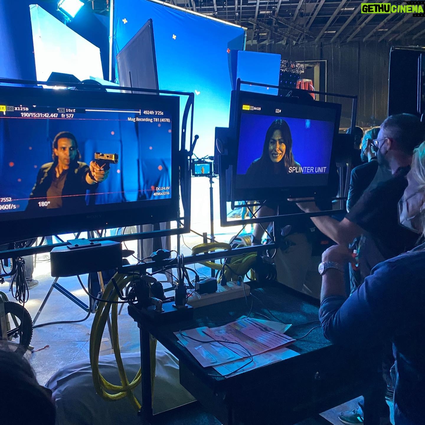 Sarah Shahi Instagram - Day 1. Camera test.. This movie was 20 years of falling and getting back up, following my gut even if others didn’t agree, over a decade of missed firsts’ with my babies. And what I got- was not just a DC movie. I got a family. DJ, mo, Pierce, Q, Noah, Bodhi, Marwan, Aldis, Jaume, Hiram, Scott, Beau, Dany- your friendship and love towards my kids and me is everything. I’ve learned from you all. I’m forever a student in your presence. and Marwan- thx for convincing me I wasn’t gonna die doing the stunt lol. Jaume, beau, DJ- you’re willingness to collab, create a safe space for actors, hear an idea is EVERYTHING, This ride, is so much more meaningful, because it is with you. Happy opening weekend. 🍻 Always, Your Adriana.